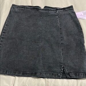 Classic Black Denim Skirt